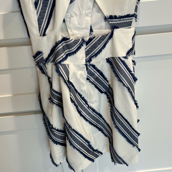 Milly White Dress with Blue Embroidery - Picture 7 of 9